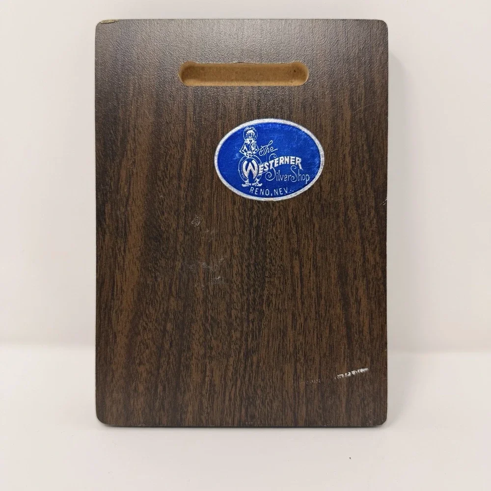 Vintage‎ Westerner Silver Shop Engraved Quote Plaque Wood Metal 7
